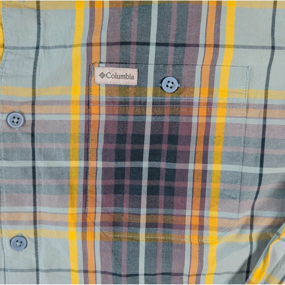 COLUMBIA Men's 2XL Long Sleeve Multicolor Rustic Madras Plaid Button Shirt EUC - Picture 6 of 9